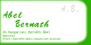 abel bernath business card